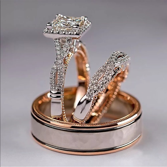 Jewelry - 3 pcs ring set engagement bridal
